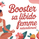 Illustration booster la libido femme avec éléments naturels