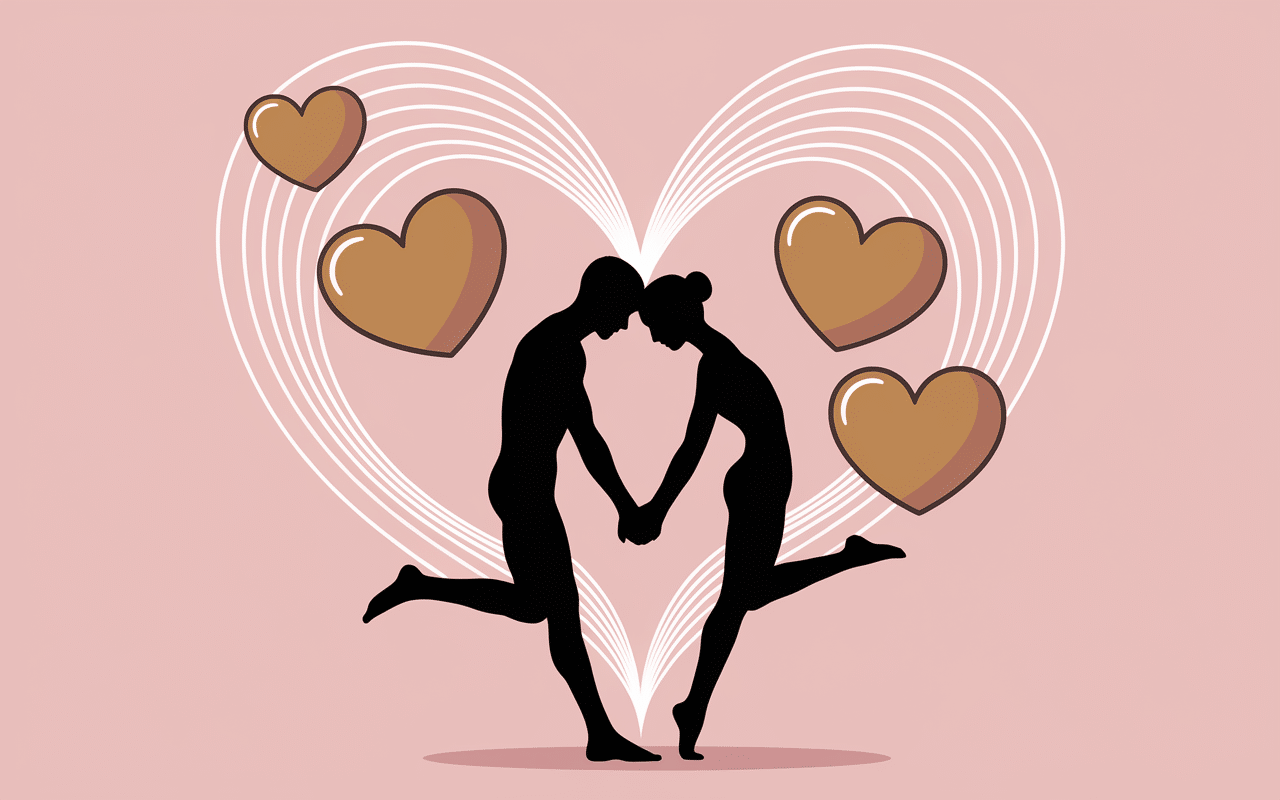 silhouettes tendres caresses erotiques couple