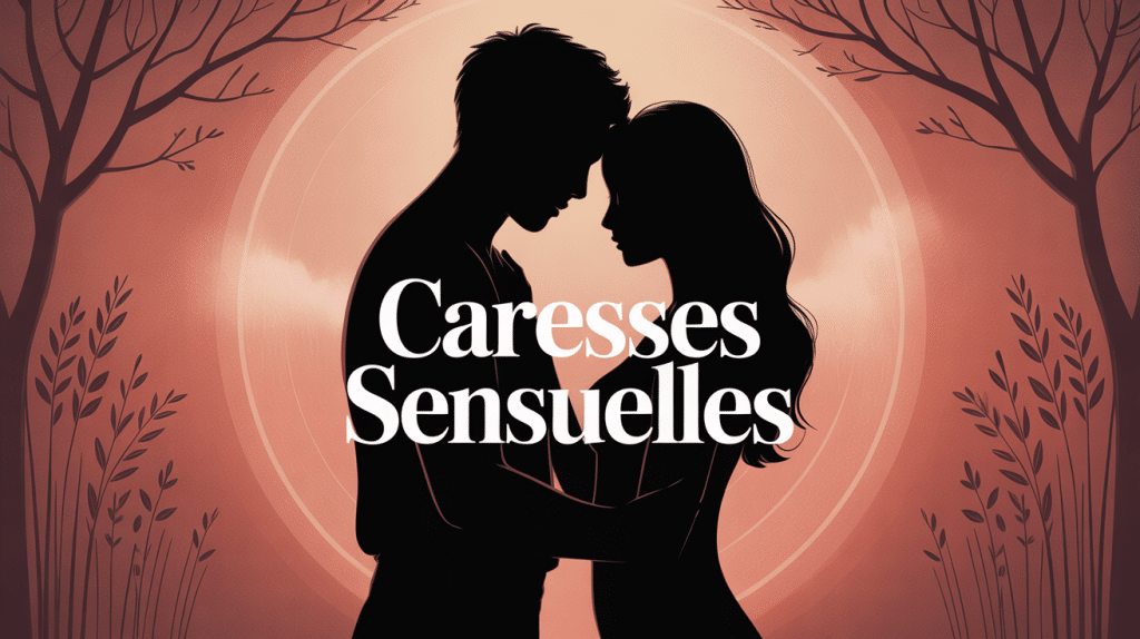 illustration caresses sensuelles silhouettes enlacées lumière tamisée
