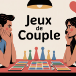 Couple jouant à des jeux de couple autour d'une table
