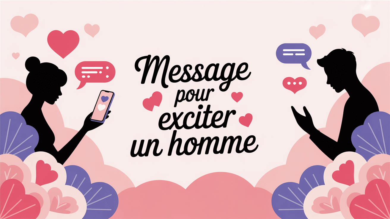 Illustration message pour exciter un homme deux silhouettes smartphone