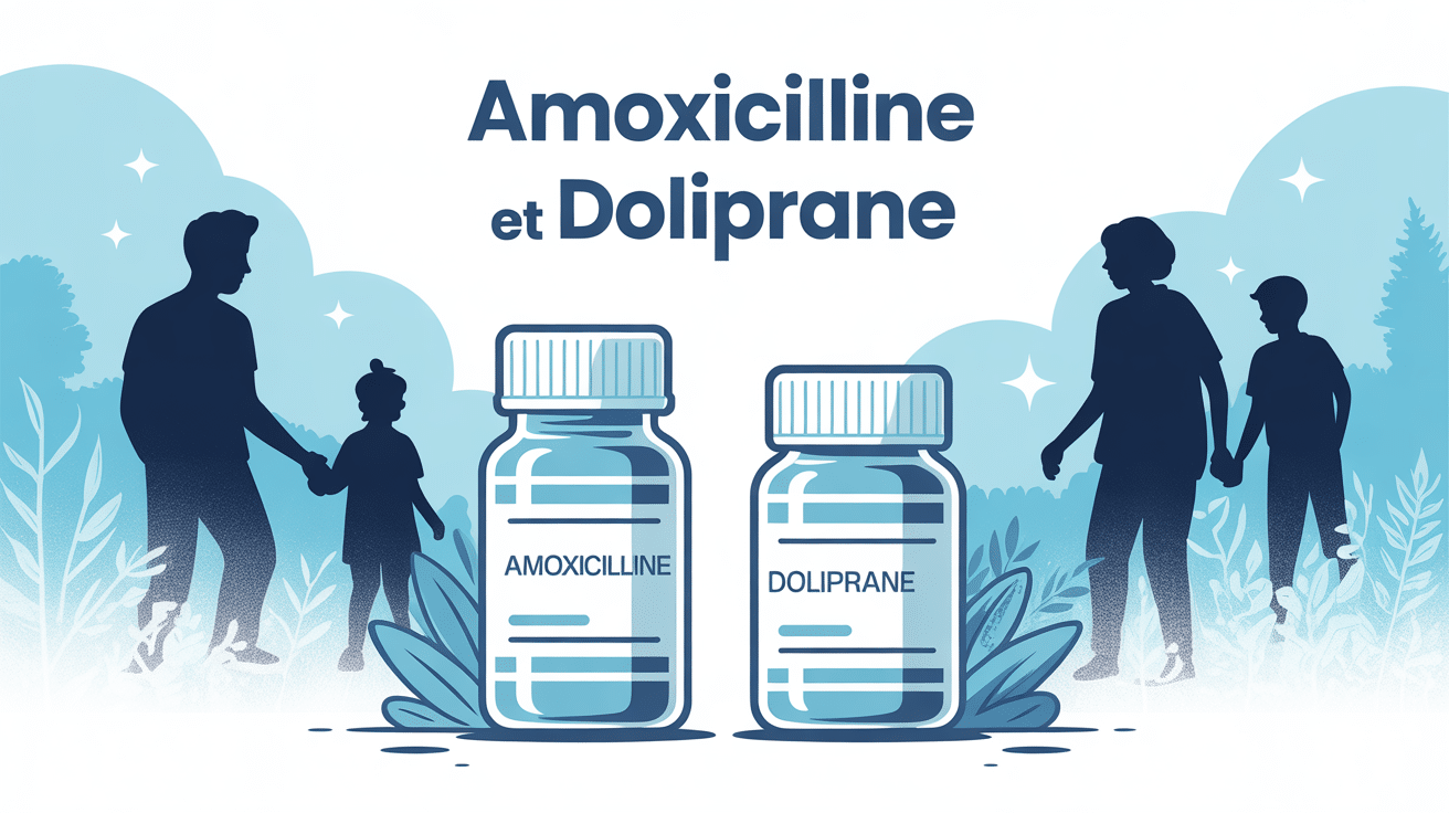 association amoxicilline + doliprane illustration adulte enfant
