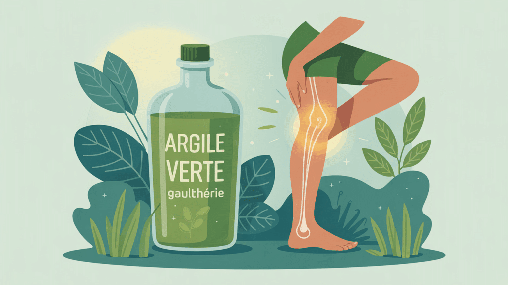 illustration du cataplasme argile verte gaultherie douleur