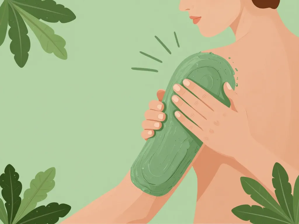 application cataplasme argile verte gaultherie sur zone douloureuse