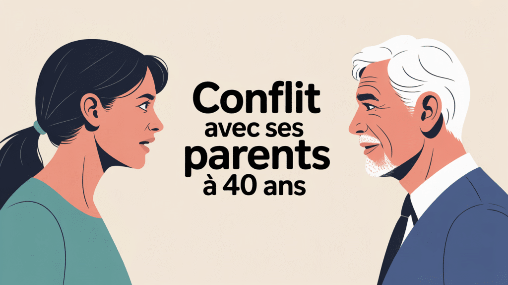 Illustration conflit avec ses parents à 40 ans