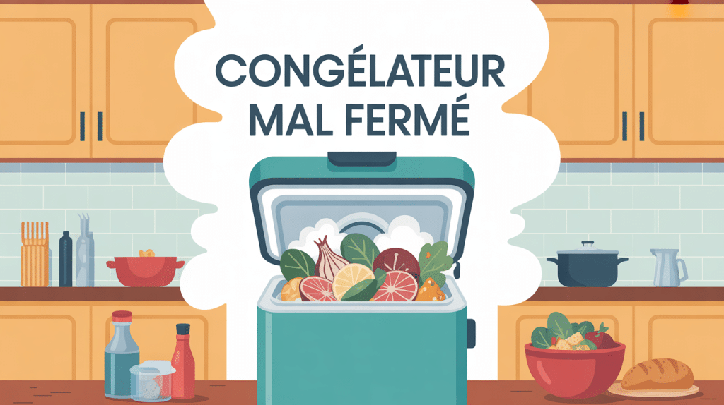 congélateur mal fermé faut il tout jeter illustration vectorielle cuisine