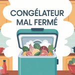 congélateur mal fermé faut il tout jeter illustration vectorielle cuisine