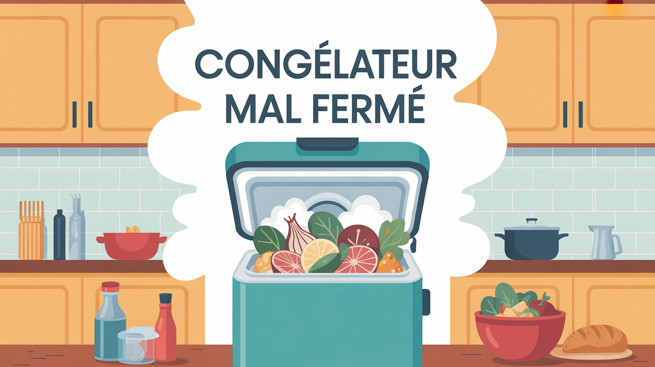 congélateur mal fermé faut il tout jeter illustration vectorielle cuisine