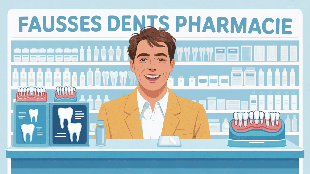 fausses dents pharmacie comptoir pharmacie sourire
