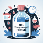 Illustration gel hydroalcoolique périmé risques efficacité