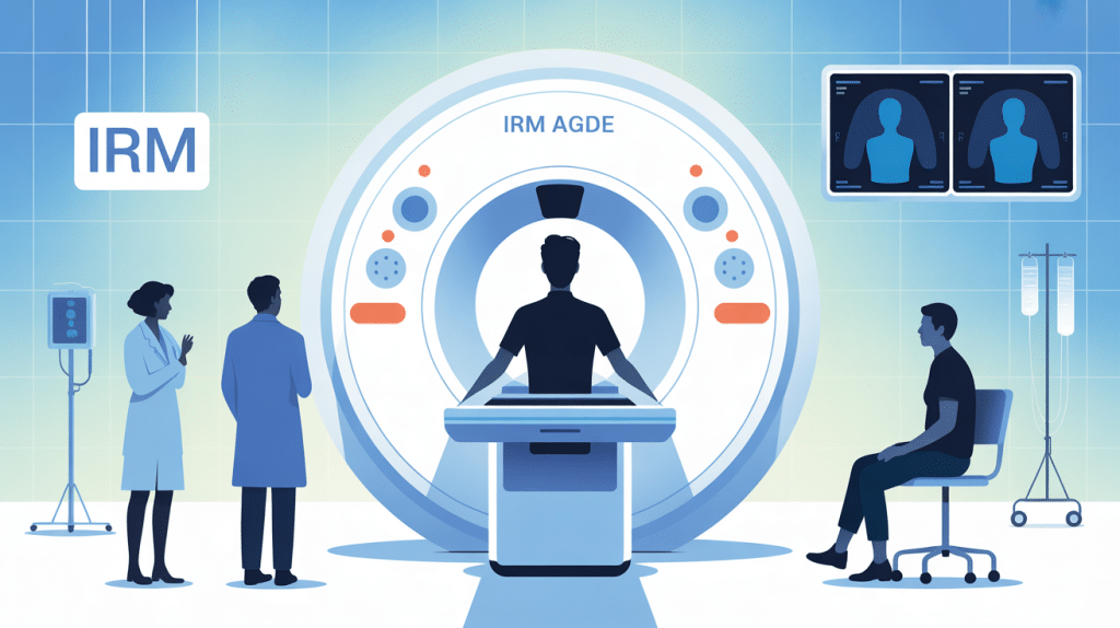 IRM Agde machine stylisée et patients rassurés