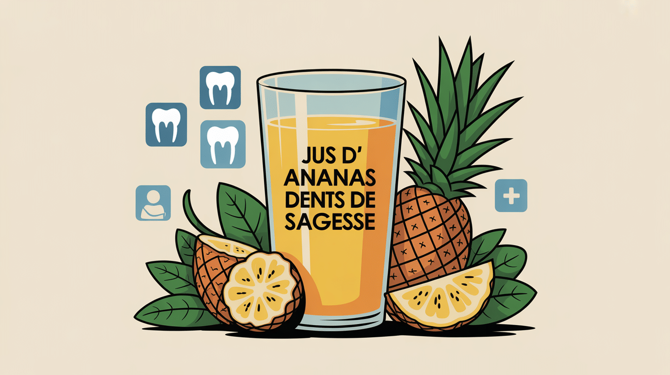 illustration jus d'ananas dents de sagesse moderne