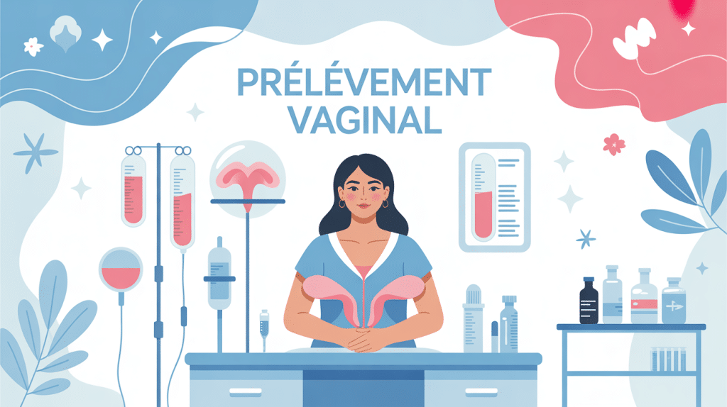 prelevement vag illustration stylisee environnement medical