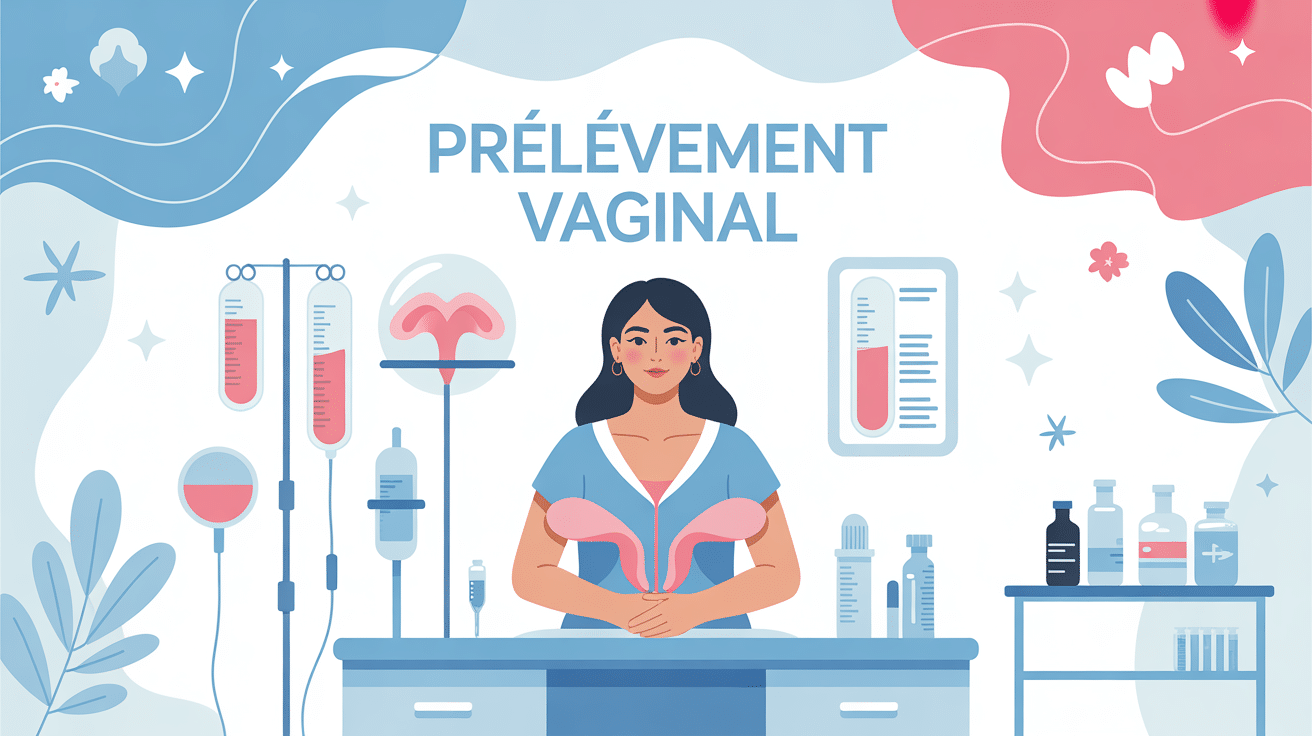 prelevement vag illustration stylisee environnement medical