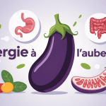 problèmes gastro-intestinaux allergie aubergine illustration médecine