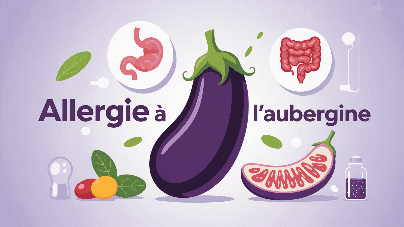 problèmes gastro-intestinaux allergie aubergine illustration médecine