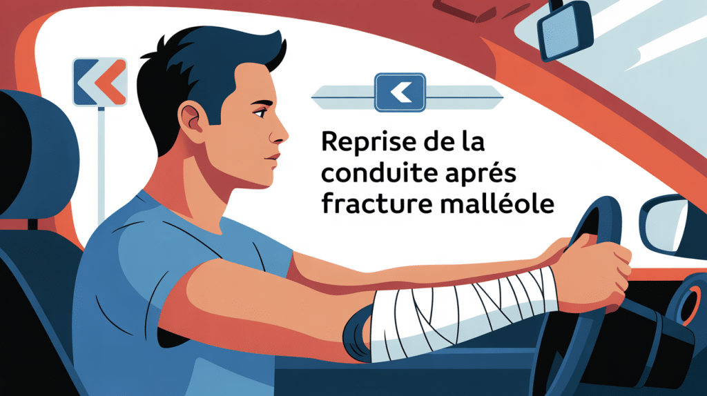 Visuel reprise de la conduite après fracture malléole