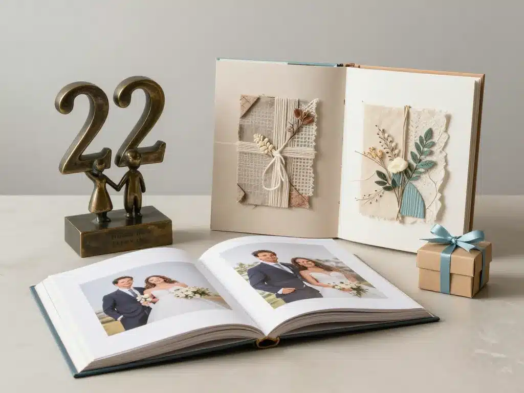 Cadeaux 22 ans de mariage bronze et album photo