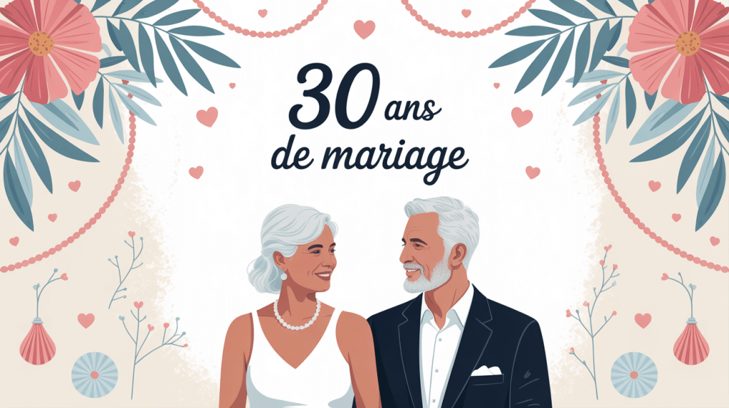 Couple mature ambiance perles 30 ans de mariage