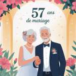 57 ans de mariage noces d'azalée illustration festive