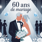 Illustration de 60 ans de mariage noces de diamant chaleureux