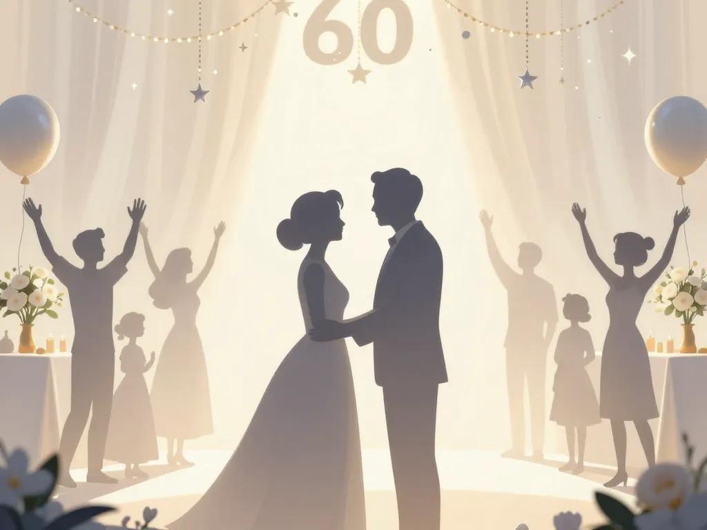 Scène de fête 60 ans de mariage famille
