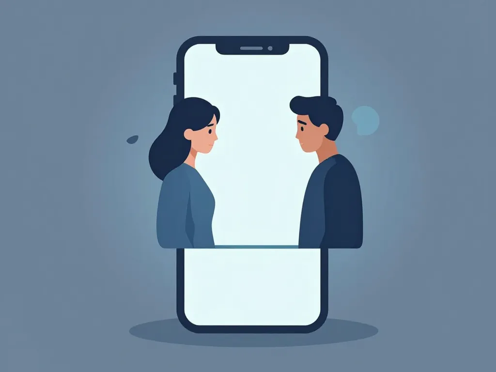 Le téléphone tue le couple barrière smartphone entre deux figures