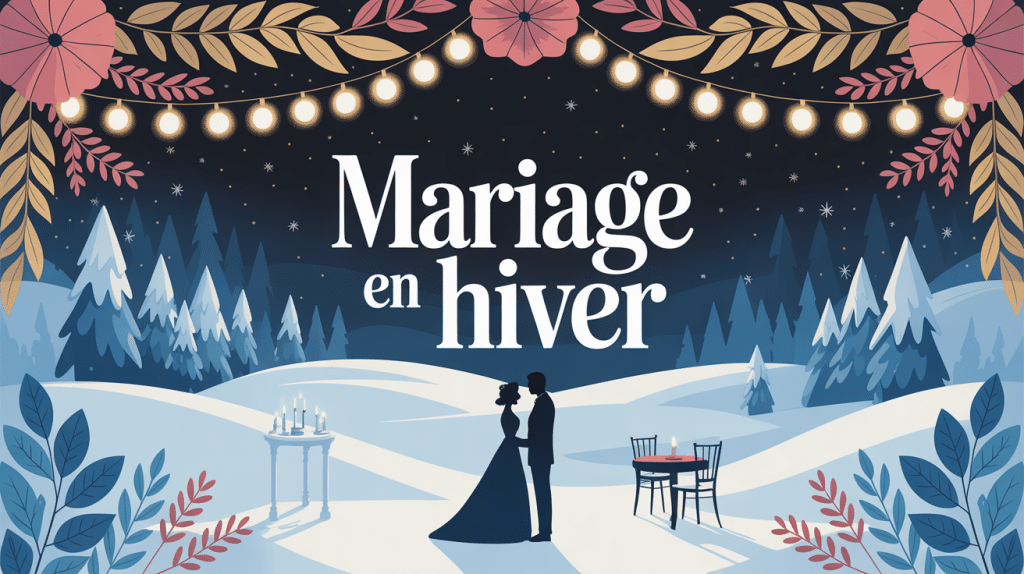 Illustration mariage en hiver ambiance cocooning