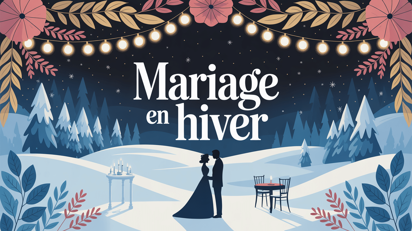 Illustration mariage en hiver ambiance cocooning