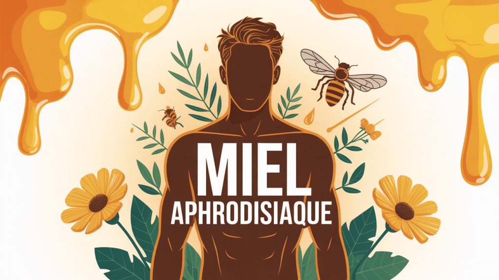 illustration miel aphrodisiaque homme effet vitalité