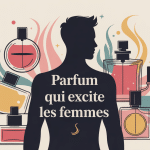 Illustration parfum pour exciter les femmes silhouette masculine