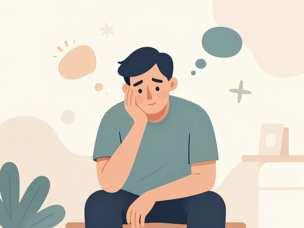 homme 40 ans pensif perte de libido, ambiance introspection