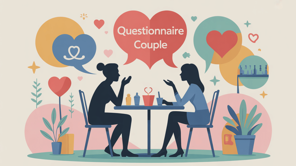 questionnaire couple illustration complicité table