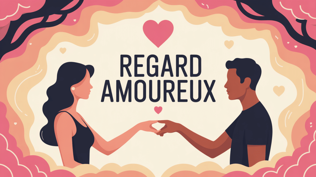 regard amoureux illustration peinture numérique deux silhouettes