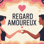 regard amoureux illustration peinture numérique deux silhouettes