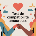 Test compatibilité amoureuse deux silhouettes connexion dialogue