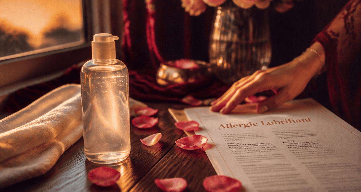 allergie lubrifiant flacon pétales rose