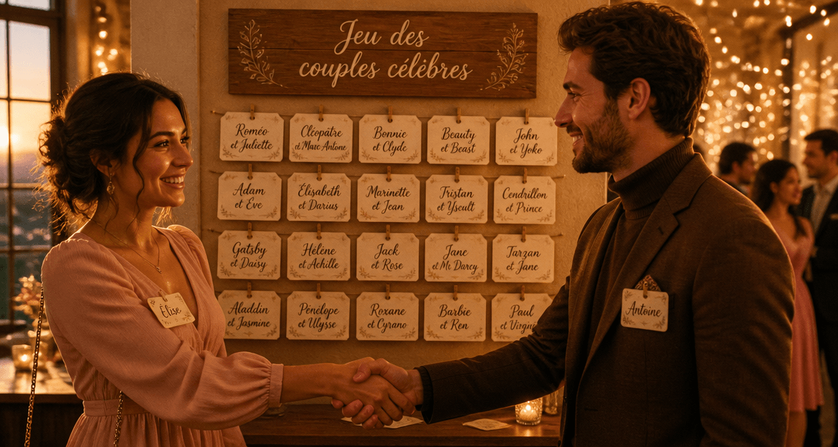 Couples célèbres rigolos jeu soirée badges