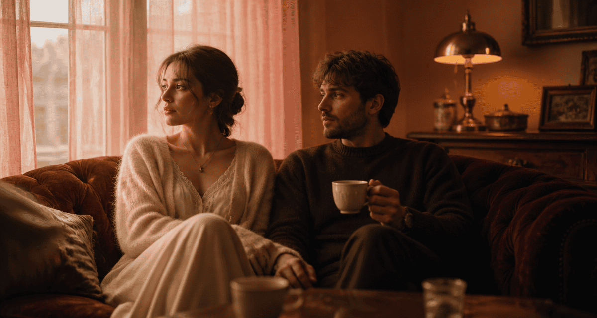 je suis bien avec elle mais pas amoureux couple assis canapé