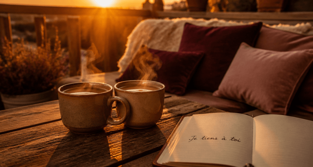 je tiens a toi cafe coucher de soleil terrasse