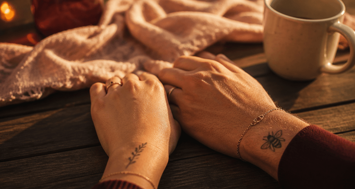 tatouages couples originaux sur poignets de couple