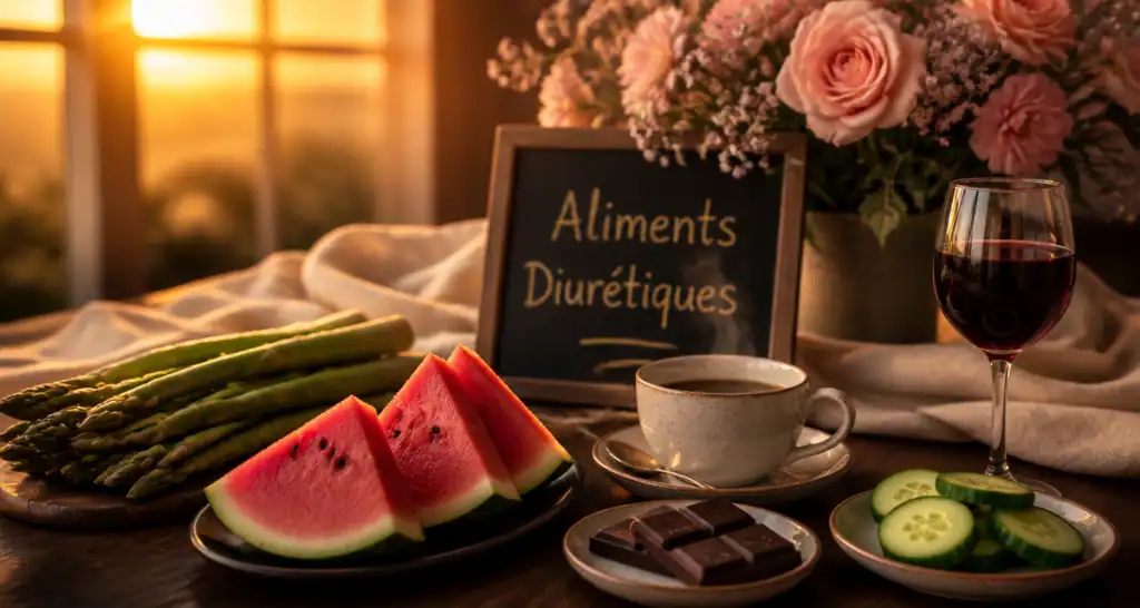 aliments diurétiques à éviter le soir sur table