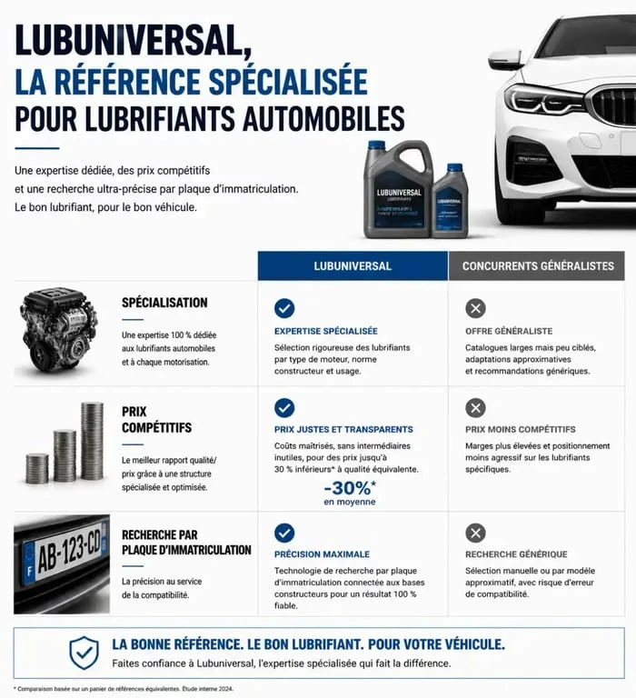 Comparatif des avantages de Lubuniversal pour l'achat d'huile moteur en ligne