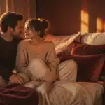happiness sex couple regard complice