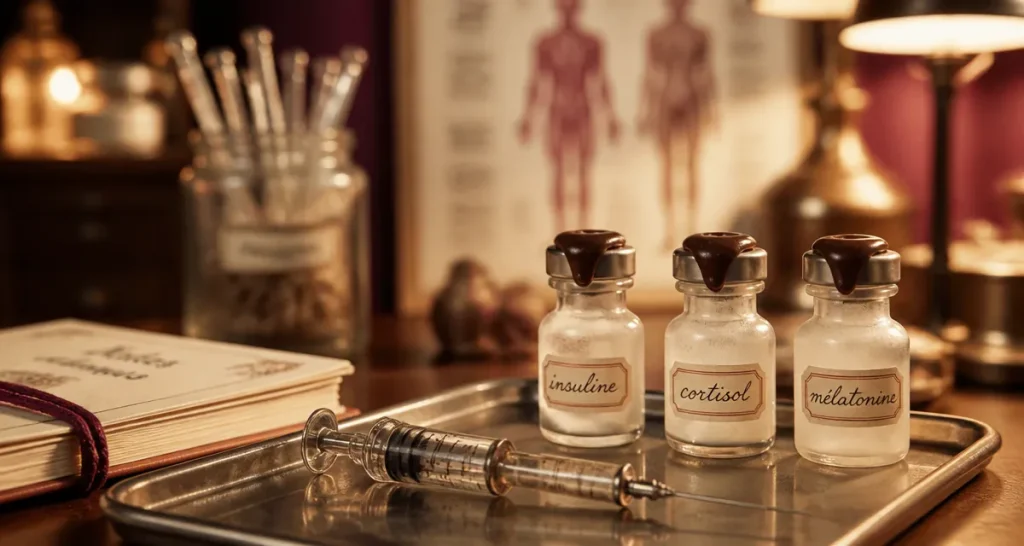 Qu est ce qu une hormone : seringue, insuline, cortisol, mélatonine