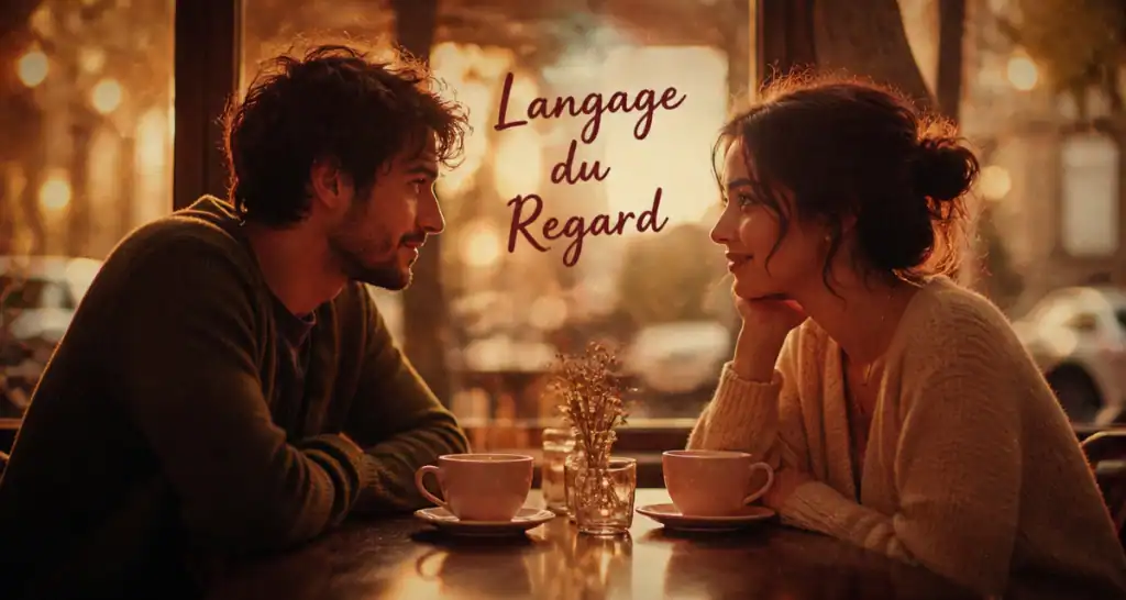 regard amoureux signes café coucher de soleil