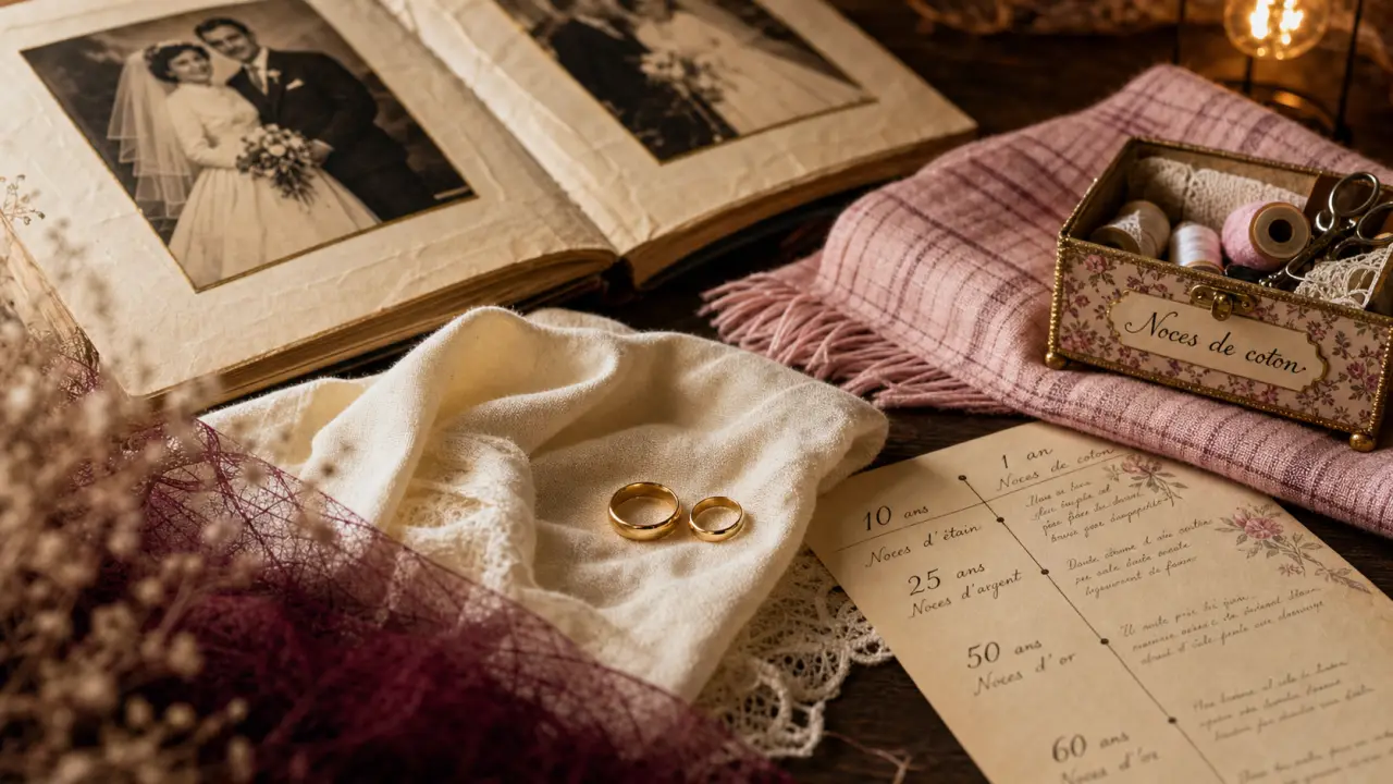 1 ans de mariage, noces de coton : alliances et cadeau symbolique