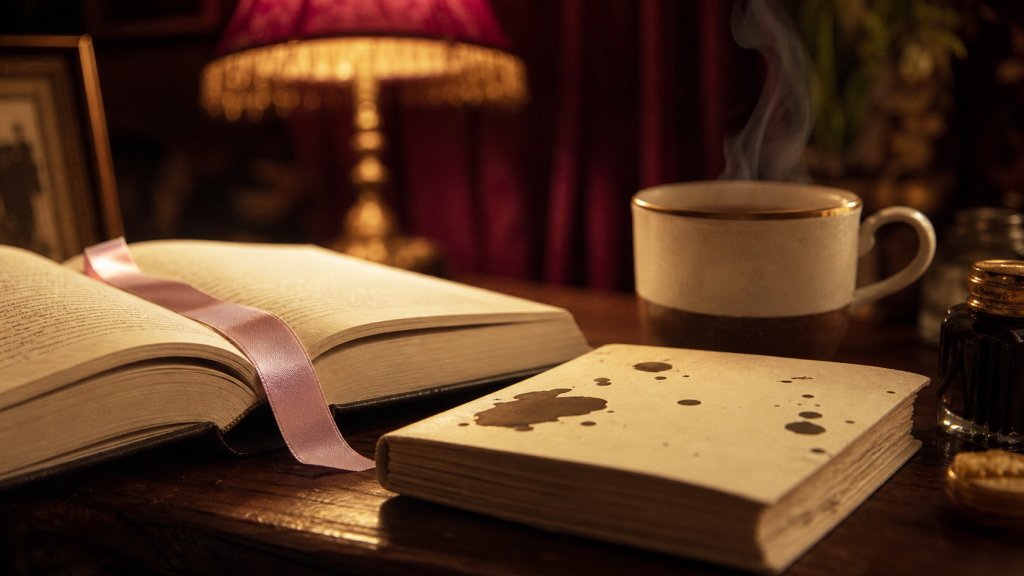 Histoire erotique courte : liseuse papier, thé et carnet