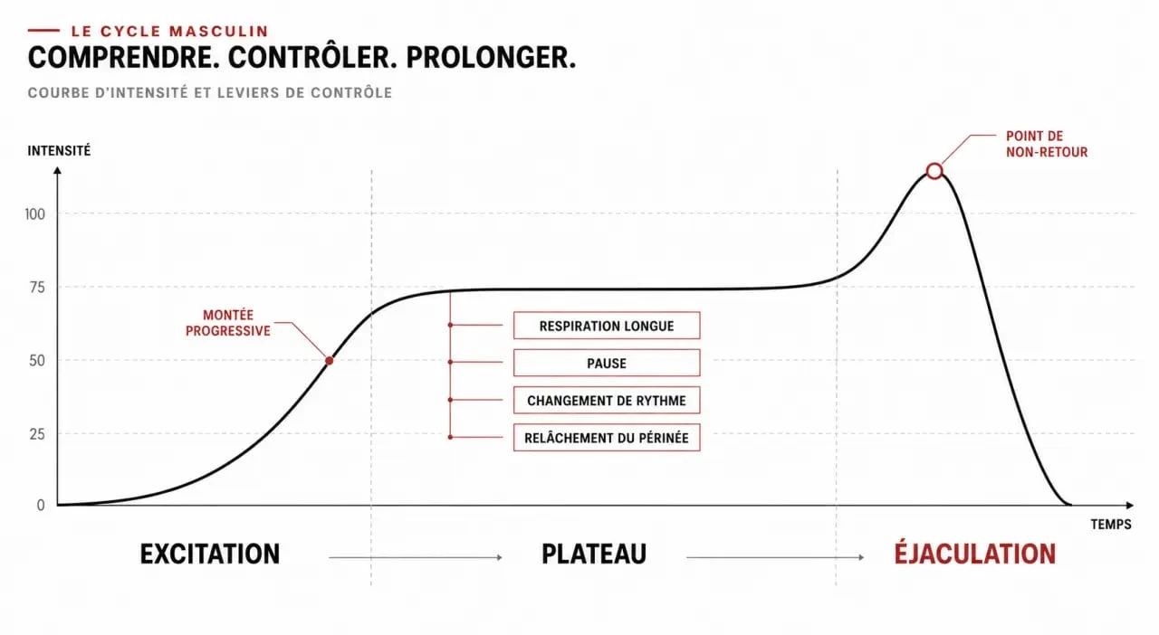 Comment tenir longtemps au lit : schéma du cycle excitation et des leviers de contrôle pendant le rapport