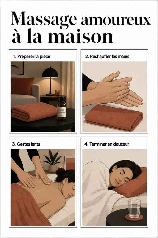 Comment faire un massage amoureux à la maison en 4 étapes, de la préparation à la fin en douceur